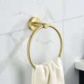 5 Piece Bathroom Towel Rack Set Wall Mount Brushed Gold Stainless Steel