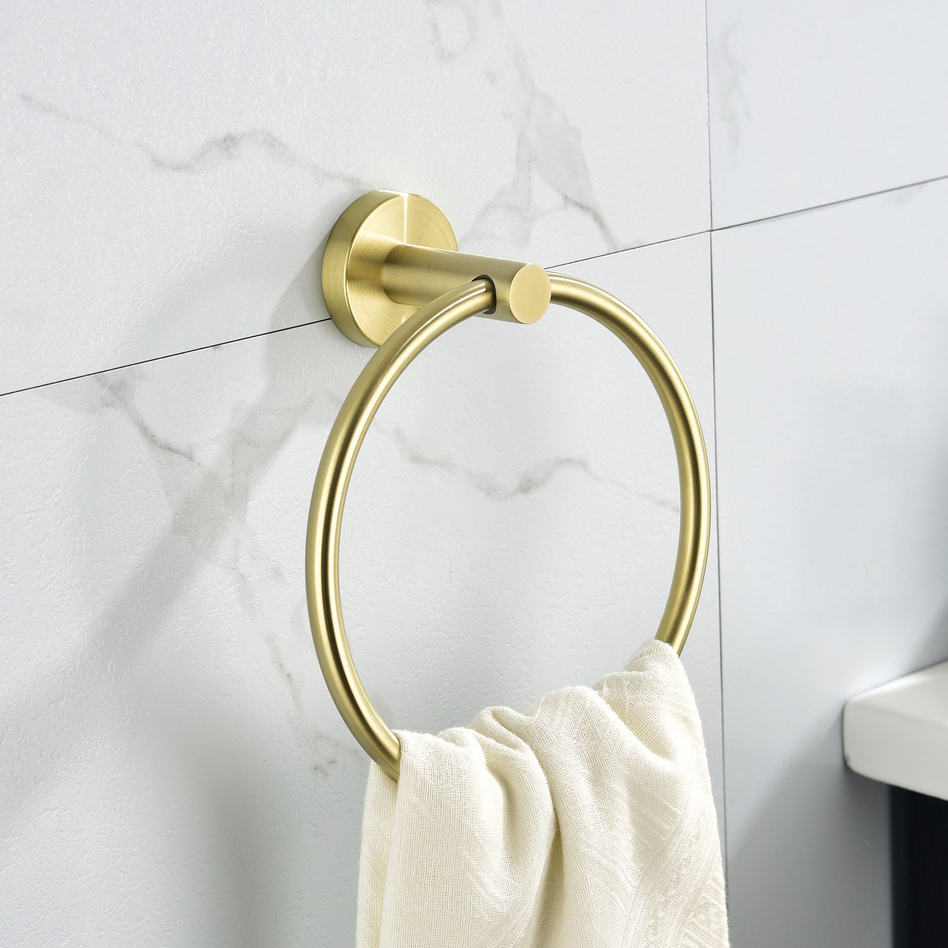 5 Piece Bathroom Towel Rack Set Wall Mount Brushed Gold Stainless Steel