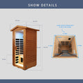 One People Outdoor Okoume Wood Far Infrared Sauna Room Natural Wood Metal & Wood