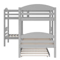 Twin L Shaped Bunk Bed With Trundle Gray Old Sku:Lp000024Aae Gray Solid Wood