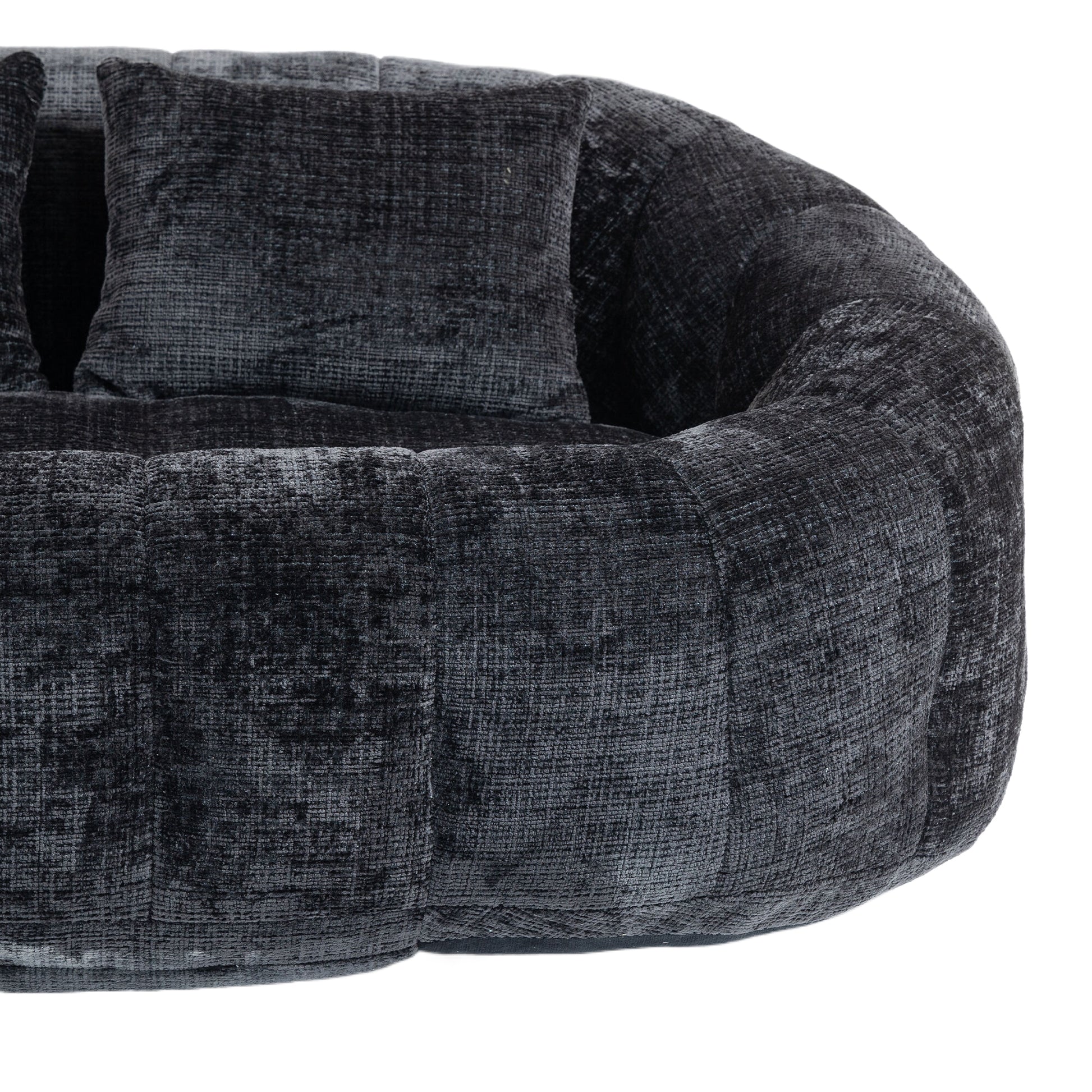 Coolmore Bean Bag Sofa Lazy Sofa Durable Comfort Lounger High Back Bean Bag Chair Couch For Adults And Kids, Indoor & Outdoor, Accent Floor Soft Lounge Chair Black Chenille Black Foam Chenille 2 Seat