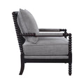 Turned Designing Accent Chair, Gray Gray Fabric
