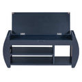Retro Multifunctional Storage Bench With Cushion And Curved Side Panel For Entrance And Living Room Antique Navy Antique Navy Mdf