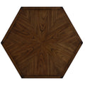 2 Tier Retro Hexagon Living Room Solid Wood Coffee Table With Shelf & Drawer, 36'' Mid Century Center Coffee Table For Living Room, Office. Cherry Cherry Pine
