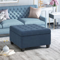 Isabella Ottoman Navy Blue Fabric