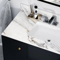 43 Inch Marble Vanity Top, Bathroom Vanity Top With Undermount Rectangular Middle Sink And 4