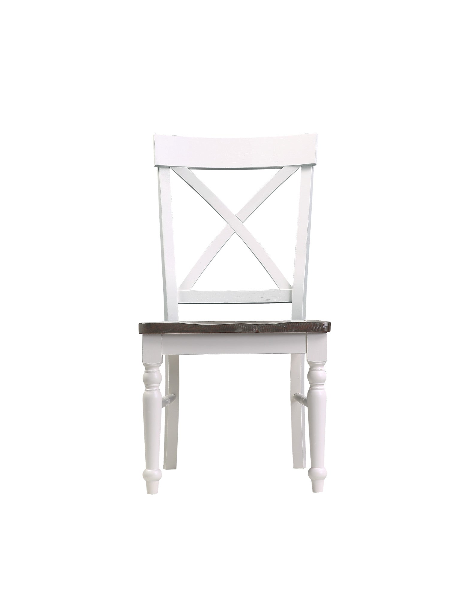 Mountina Brown And White Dining Chairs, Set Of 2 Brown White Solid Wood