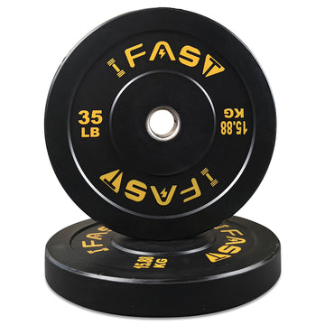 Olympic Bumper Weight Plates, Rubber Plate With 2 Inch Steel Insert Rubberized Weightlifting Barbell Plates 35Lb, Pairs Or Sets Indoor Fitness Black Gym Body Building Rubber
