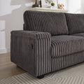 110 Inch Oversized Corduroy Corner Sofa,L Shaped Corner Couch With Two Storage Spaces,Usb Port & T Pyce Port And Cup Holderdeep Seat Comfy Upholstered Couches For Living Room Not Freely Combinable Dark Grey Corduroy 5 Seat