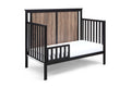 Connelly 4 In 1 Convertible Crib Black Vintage Walnut Black Brown Wood