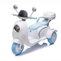 12V Two Seater Kids Ride On Electric Motorcycle,Three Wheels Kids Toy With Slow Start,Multi Function Player,Usb,Bluetooth, Light,Backseat Flip Adult Seat, Oversized Storage Box For Kids Aged 3 6. Blue 100 149 Lbs Polypropylene