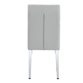 2 Piece Dining Chair, Modern Style Kitchen Upholstered High Back, Metal Leg Office Chair, Suitable For Dining Room, Office, Restaurant. Light Gray Pu