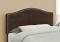 Bed, Headboard Only, Full Size, Bedroom, Upholstered, Brown Leather Look, Transitional Brown Foam Faux Leather