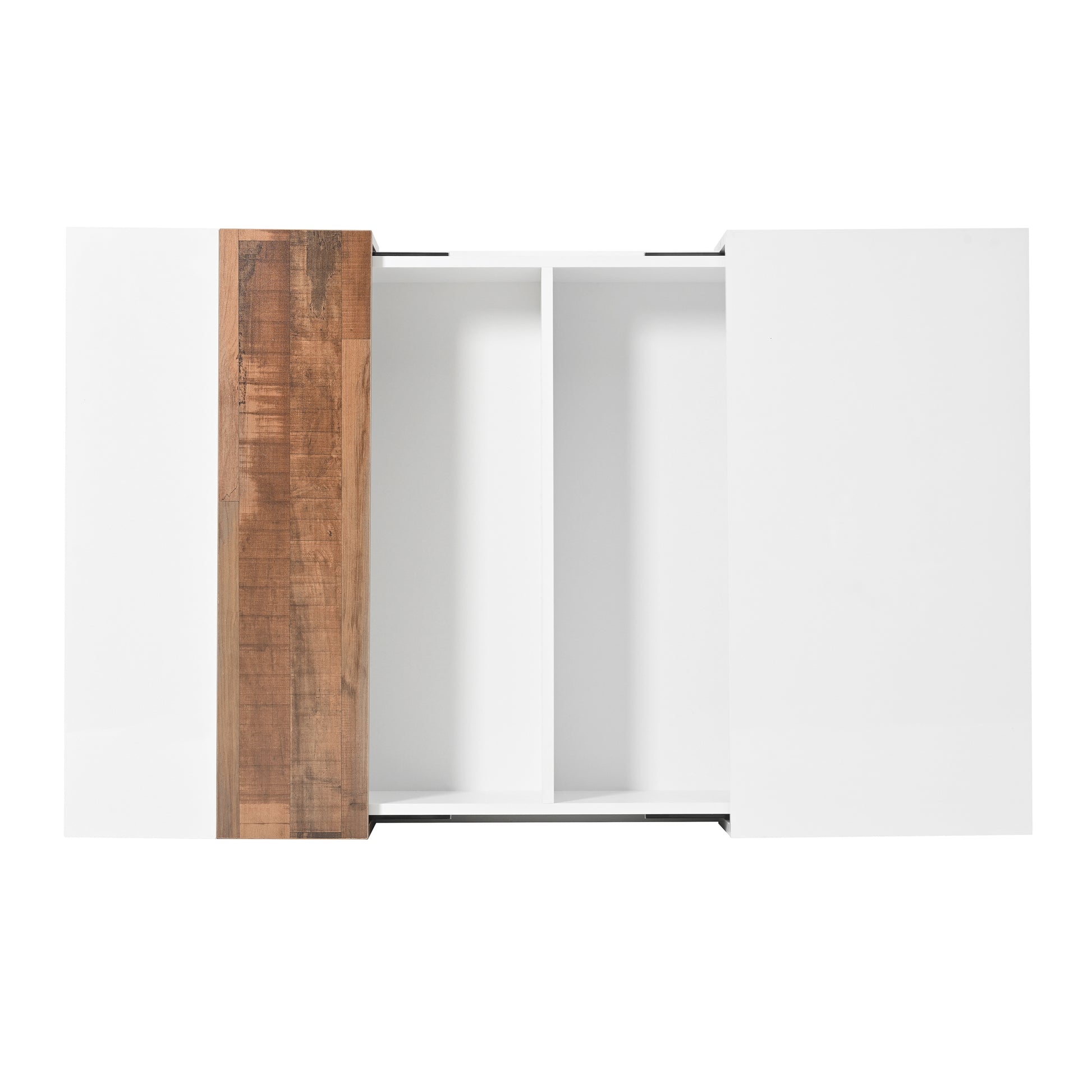 31.4'' X 31.4'' Square Coffee Table With Sliding Tabletop, High Gloss Center Table With Hidden Storage Compartment, Extendable Cocktail Table With Walnut Grain Finish For Living Room, White White Square Mdf