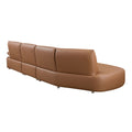 147.24'' Oversied Modern Sectional Curved Shaped Sofa Couch For Living Room,Upholstered 5 Seat Sofa Eco Leather Couch Set ,Brown Brown Leather 5 Seat