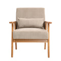Leisure Chair With Solid Wood Armrest And Feet, Leisure Chair, Wood Frame, Velvet, Solid Rubber Wood Legs, Mid Century Modern Accent Chair, For Living Room Bedroom Studio Chair,Two Packs Camel Corduroy