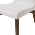 Dining Chair Set Of 2 Light Beige Fabric