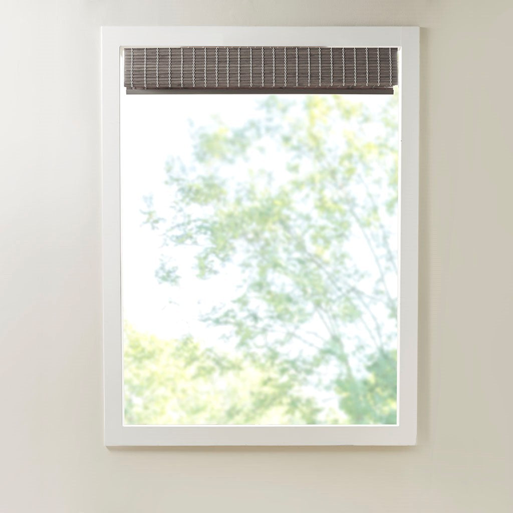 Bamboo Light Filtering Roman Shade 64"L Grey Ash Bamboo