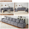 Velvet Modular Combination Sofa With Storage, Living Room Combination Sleeper Sofa Gray Gray Wood Primary Living Space Cushion Back Extra Heavy Duty Modern Foam Velvet 6 Seat