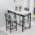 Kitchen Table Set, Dining Table And Chairs For 2, 3 Piece Dining Room Table Set With 2 Upholstered Chairs, Bar Dining Table Set For Small Spaces, Apartment, Breakfast, Pub, Rustic Black Gray Seats 2 Mdf