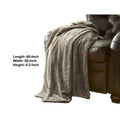 Treviso Faux Fur Throw With Fret Pattern By , Beige Beige Faux Fur