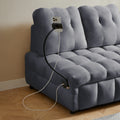 Modern Sofa Velvet Pull Out Bed,Independently Removable Backrest, Have Usb Port And Swivel Phone Stand ,Gray Gray Wood Velvet 2 Seat