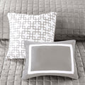 8 Piece Comforter And Quilt Set Collection Grey Full Queen Full Grey Polyester