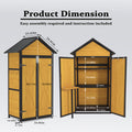 Outdoor Storage Cabinet Weatherproof Wood Storage Shed With Waterproof Roof Lockable Doors Removable Shelves Foldable Table Hooks 69 Inches Garden Tool Shed For Yard And Patio Brown Garden & Outdoor Classic Wood