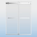 50 54 Inches Width 76 Inches Height Double Sliding Frameless Shower Door With 3 8 Inches 10Mm Clear Tempered Glass, Chrome Finish Chrome Bathroom Luxury,Modern Glass Aluminium,Stainless Steel