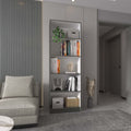 Matt Gray And White 5 Shelf Bookcase 5 Grey White Standard Horizontal Primary Living Space Closed Back Wood Wood