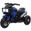 Aosom 6V Kids Motorcycle Toddler Ride On Toy, High Traction Battery Operated Mini Electric Motorbike With Forward Reverse Switch, Music, Headlights, Horn, Blue Blue Iron Plastic