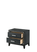 Haiden Weathered Black Finish Nightstand Black Synthetic Wood