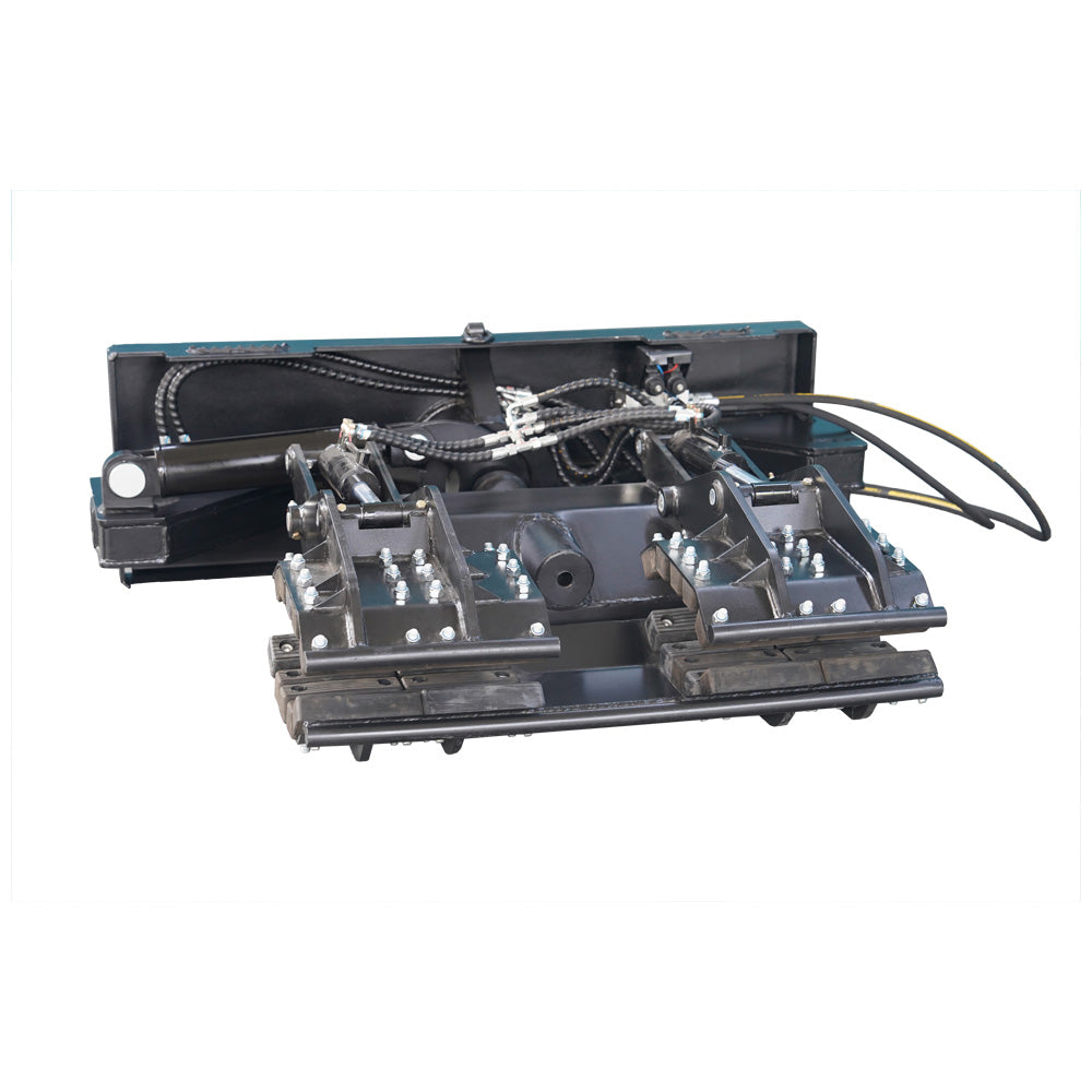 Skid Steer Heavy Duty Hydraulic Pole Setter Grapple Pole Claw Attachment Black Steel