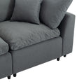 Down Filled Upholstery Convertible Sectional Sofa, L Shaped Couch With Reversible Chaise Dark Gray Polyester 4 Seat