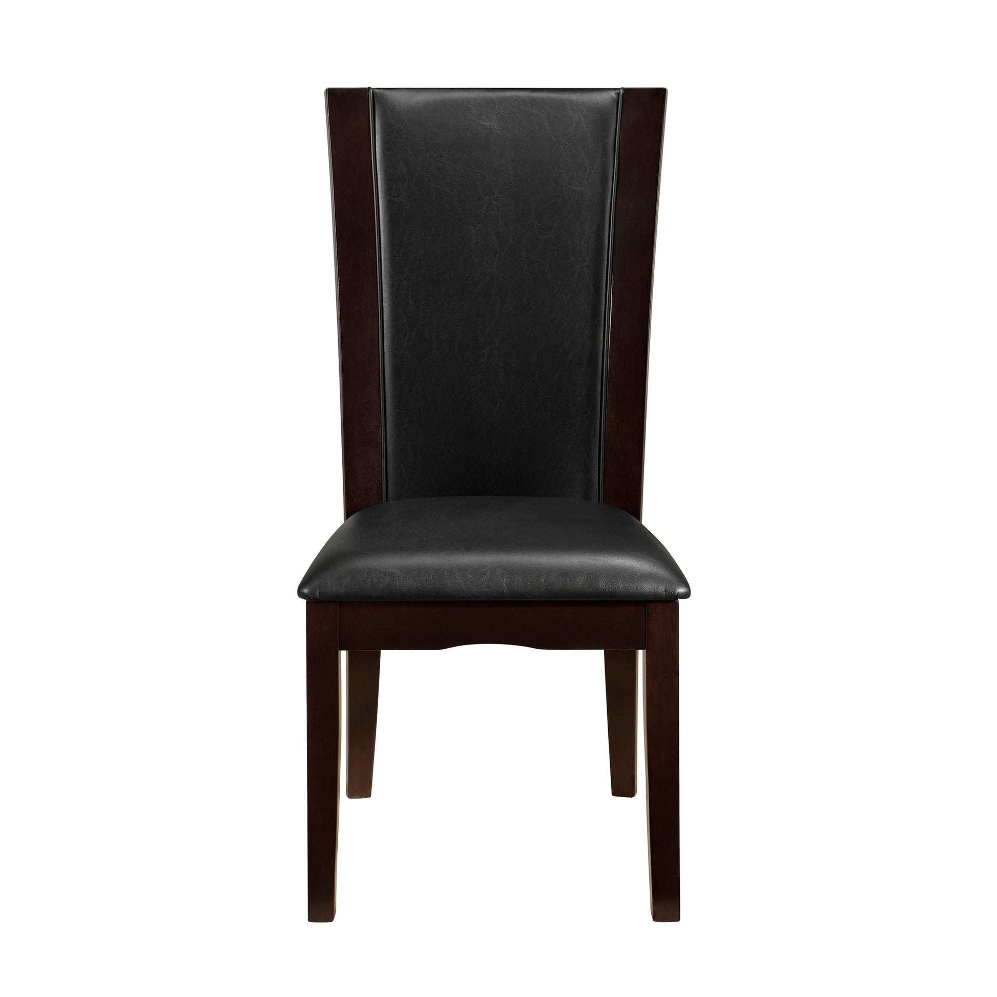 Modern Contemporary Dining Side Chairs Set Of 2 Dark Brown Faux Leather Upholstered Espresso Finish Hardwood Solid Dark Brown,Espresso Dining Room Side Chair Wood