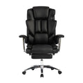 Office Chair, Big And Tall Executive Office Chair With Footrest, Leather Computer Chair, Ergonomic Reclining Chair High Back With Lumbar Support, Large Home Office Chair Black Black Pu Leather