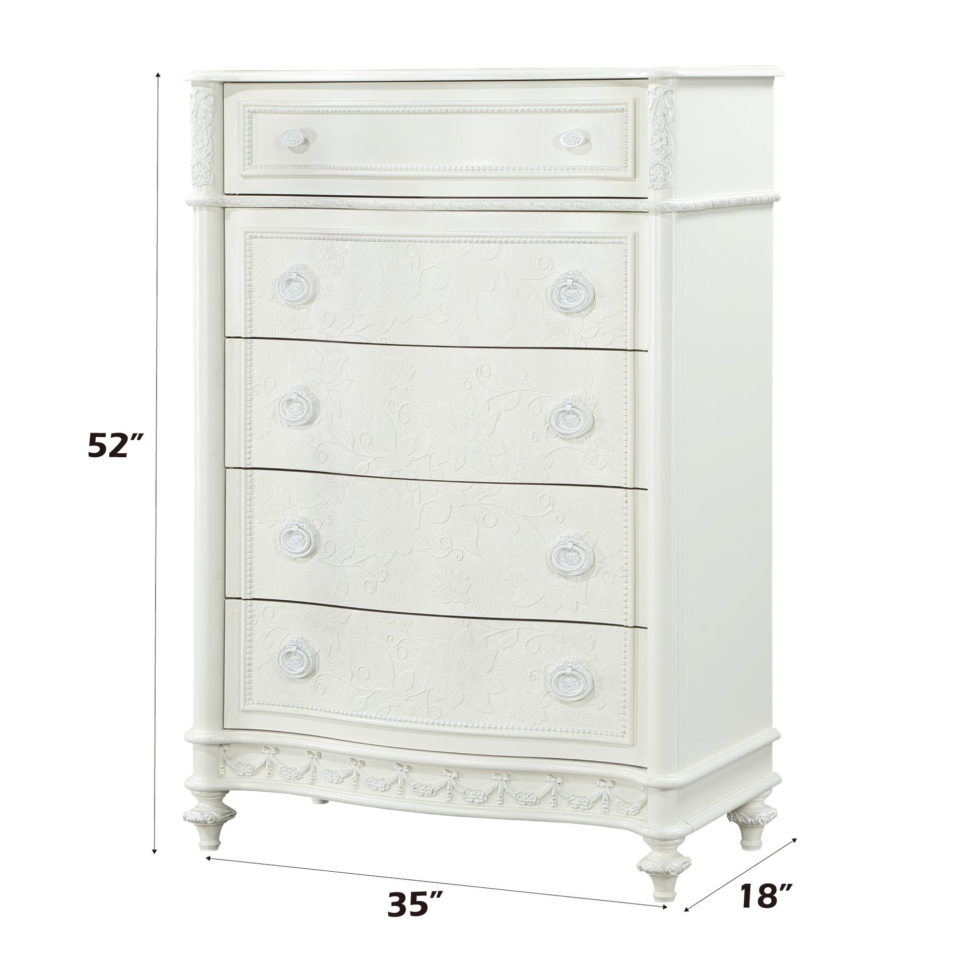 Dorothy Chest, Ivory Finish Bd02270 Ivory Wood