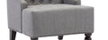 1Pc Modern Living Room Button Tufted Wingback Accent Chair Steel Grey Luxury Look Diamond Button Tufted Pattern Gray Primary Living Space Traditional Foam Wood