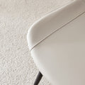 Table And Chair Set, White Imitation Marble Texture Rock Board Table Top, Black Metal Table Legs, Stable And Beautiful. Modern Simple Dining Table, Comfortable Seating. White Gray Metal