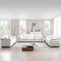 Modern Living Room Sofa 3 Pieces Set, Two 2 Seater Sofas And One 3 Seater Sofas, Upholstery Large Deep Seat Sofa With Sofat Cushion And Pillowss, Beige Corduroy Beige Corduroy 7 Seat
