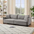 2345 Grey Corduroy Fabric, Sofa Can Be Converted Into A Sofa Bed With Two Throw Pillows, Suitable For Living Room And Other Scenes Gray Corduroy 3 Seat