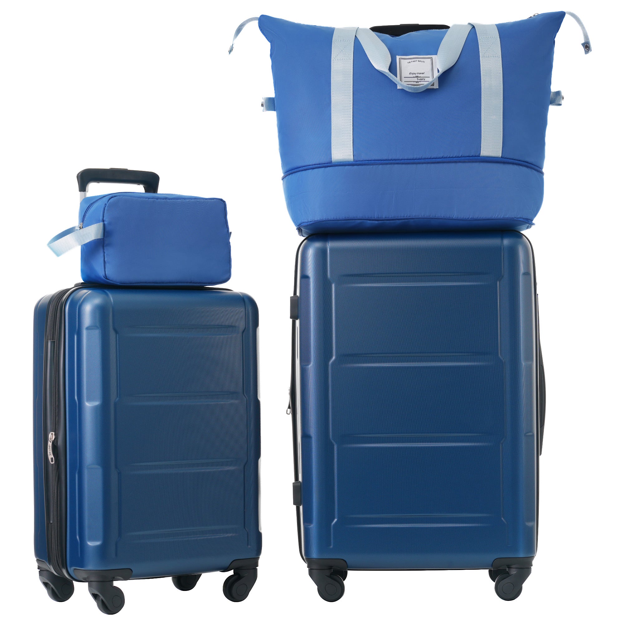 2 Piece Luggage Set With Bags Expanable Spinner Wheels Abs Lightweight Suitcase With Tsa Lock 20Inch 24Inch Blue Abs