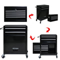 High Capacity Rolling Tool Chest With Wheels And Drawers, 6 Drawer Tool Storage Cabinet Black Black Steel
