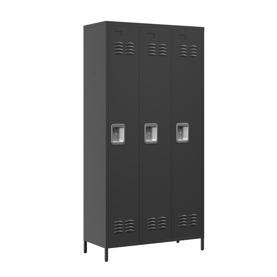 3 Door 72"H Metal Lockers With Lock For Employees,Storage Locker Cabinet For Home Gym Office School Garage,Black Freestanding 5 Or More Spaces Black Gym Door Locks Modern Metal Metal