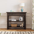 Retro Console Table With Drawer And Two Sturdy Shelves For Entryway, Living Room Espresso Espresso Mdf,Rubber Wood