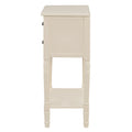 Narrow Console Table, Slim Sofa Table With Three Storage Drawers And Bottom Shelf Beige Beige Solid Wood Mdf