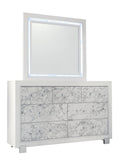 Skye Marble White Mirror White Solid Wood Mdf