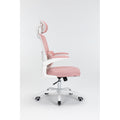 Ergonomic Mesh Office Chair With 3D Adjustable Lumbar Support, High Back Desk Chair With Flip Up Arms, Executive Computer Chair Home Office Task Swivel Rolling Chairs For Adults Cushion Metal Solid Pink Office Sponge Dry Clean Round Handle Office Chairs