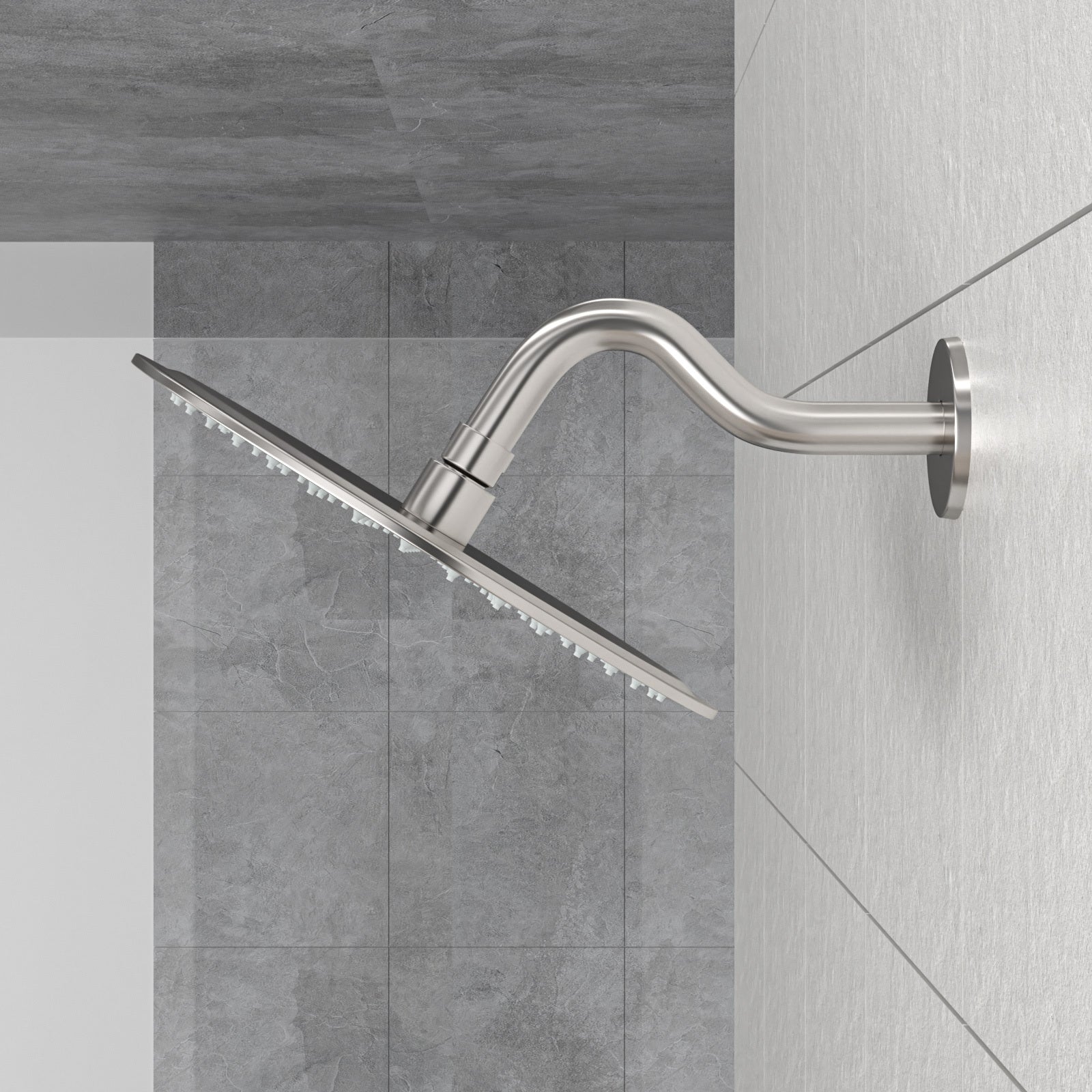 8" Shower Arm With Flange, Brushed Nickel Brushed Nickel Stainless Steel