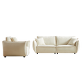 3 Seater 1 Seater Combo Sofa Modern Living Room Sofa, Linen Fabric Sofa, Wooden Frame With 3 Pillows, Apartment Sofa Furniture Beige Chenille Wood Primary Living Space Pine Foam Fabric 4 Seat